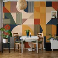 Contemporary Colorful Abstract Geometric Shapes Wallpaper Mural 6