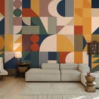 Contemporary Colorful Abstract Geometric Shapes Wallpaper Mural 7