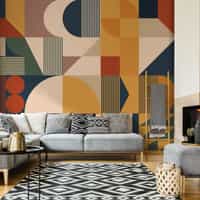 Contemporary Colorful Abstract Geometric Shapes Wallpaper Mural 9