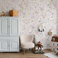 Kids Romantic Watercolor Floral Wallpaper Mural 3