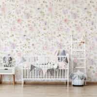 Kids Romantic Watercolor Floral Wallpaper Mural 5