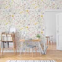 Kids Colorful Wildflower Garden and Butterflies Wallpaper Mural 6