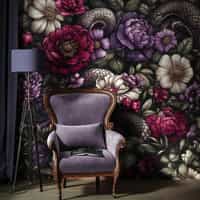 Gothic Serpent Flowers Wallpaper Mural 2