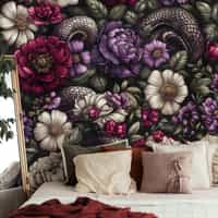Gothic Serpent Flowers Wallpaper Mural 3