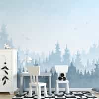 Kids Peaceful Forest Silhouette Wallpaper Mural 1