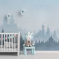 Kids Peaceful Forest Silhouette Wallpaper Mural 3