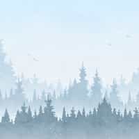 Kids Peaceful Forest Silhouette Wallpaper Mural 6
