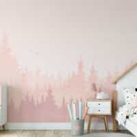 Kids Peaceful Forest Silhouette Wallpaper Mural 1