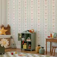 Charming Ribbon and Flowers Wallpaper Mural 2