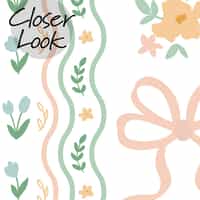 Charming Ribbon and Flowers Wallpaper Mural 5