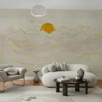 Elegant Sunset Mountain Landscape Wallpaper Mural 1