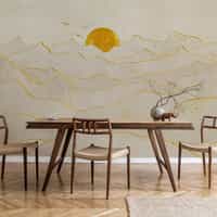 Elegant Sunset Mountain Landscape Wallpaper Mural 3