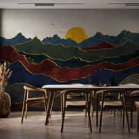 Elegant Sunset Mountain Landscape Wallpaper Mural 3