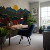 Elegant Sunset Mountain Landscape Wallpaper Mural 4