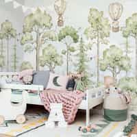 Cute Forest Animals with Balloon Wallpaper Mural 4