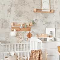 Kids Whimsical Safari Animal and Floral Wallpaper Mural 1