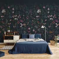 Enchanting Nocturnal Floral Garden Wallpaper Mural 4