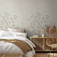 Soft Chinoiserie Floral Garden Wallpaper Mural 5