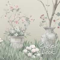 Soft Chinoiserie Floral Garden Wallpaper Mural 7