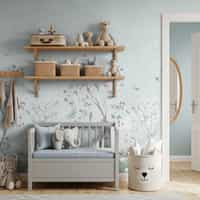 Soft Chinoiserie Floral Garden Wallpaper Mural 2