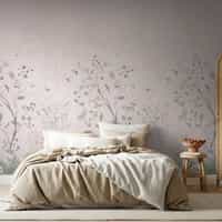 Soft Chinoiserie Floral Garden Wallpaper Mural 6