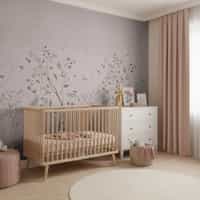 Soft Chinoiserie Floral Garden Wallpaper Mural 2