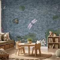 Peaceful Dragonfly And Lotus Pond Lake Wallpaper Mural 2