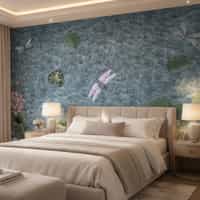 Peaceful Dragonfly And Lotus Pond Lake Wallpaper Mural 6