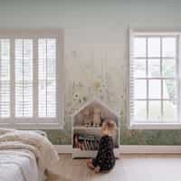 Kids Whimsical Fox Meadow Floral Wallpaper Mural 6