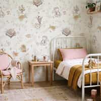 Nursery Playful Animal Musicians and Flowers Wallpaper Mural 4