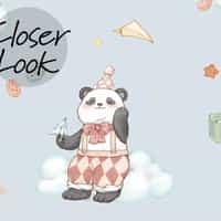 Kids Watercolor Panda Airplane Clouds Wallpaper Mural 5