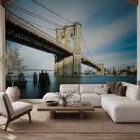 Brooklyn Bridge Long Exposure Wallpaper Mural 1