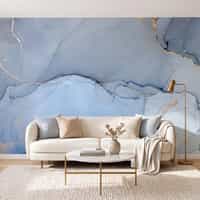 Powder Blue Marble Wallpaper Mural 2