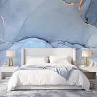 Powder Blue Marble Wallpaper Mural 4
