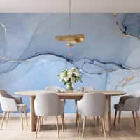Powder Blue Marble Wallpaper Mural 5