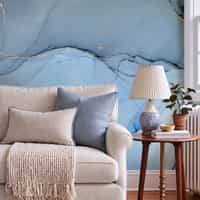 Powder Blue Marble Wallpaper Mural 6