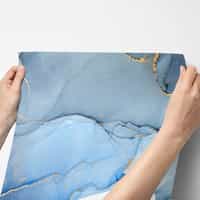Powder Blue Marble Wallpaper Mural 8