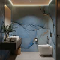 Powder Blue Marble Wallpaper Mural 7