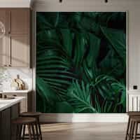 Tropical Wallpaper Mural with Dark Green Foliage 6