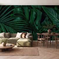 Tropical Wallpaper Mural with Dark Green Foliage 7