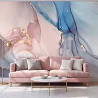 Blush Blue Alcohol Ink Marble Wallpaper Mural 1