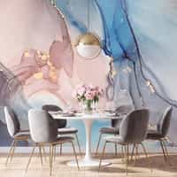 Blush Blue Alcohol Ink Marble Wallpaper Mural 4
