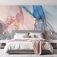 Blush Blue Alcohol Ink Marble Wallpaper Mural 5