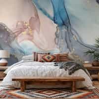 Blush Blue Alcohol Ink Marble Wallpaper Mural 6