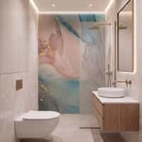 Blush Blue Alcohol Ink Marble Wallpaper Mural 7