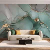 Emerald Green Alcohol Ink Marble Wallpaper Mural 1