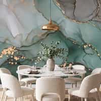 Emerald Green Alcohol Ink Marble Wallpaper Mural 4
