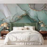 Emerald Green Alcohol Ink Marble Wallpaper Mural 3