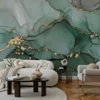 Emerald Green Alcohol Ink Marble Wallpaper Mural 5