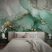 Emerald Green Alcohol Ink Marble Wallpaper Mural 7